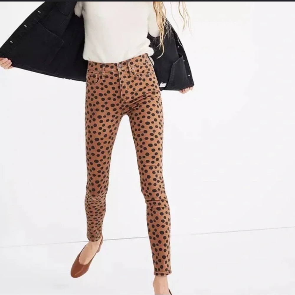MADEWELL • 10” Hi Rise • Leopard Dot  Skinny Jeans • Waist 31